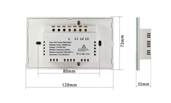 Interruptor Wifi Inteligente Sin Neutro 1 Boton Smart Tactil