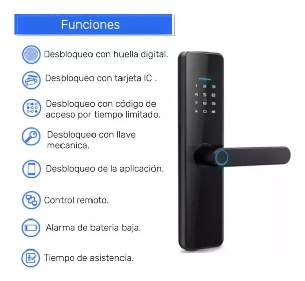 Chapa Inteligente Cerradura Wifi Tuya Smart, Google, Alexa