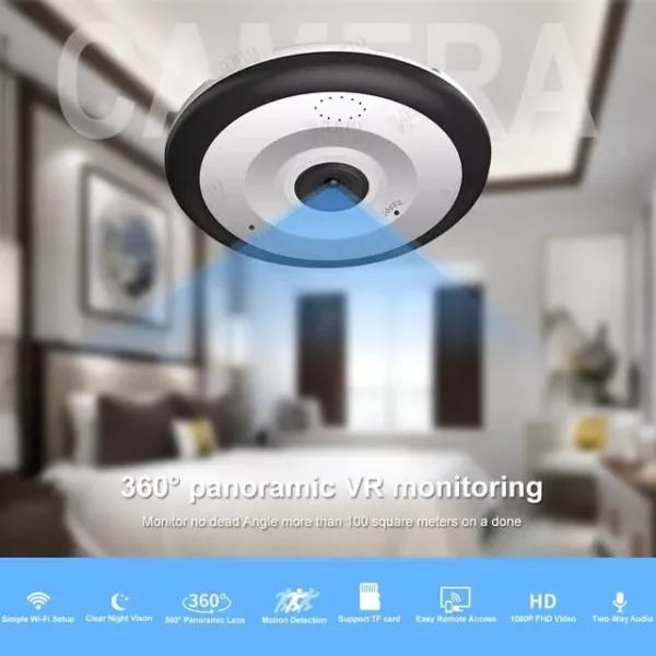 Cámara Ojo De Pez 9cm 360 App V380 Pro 1080p Wifi 128gb