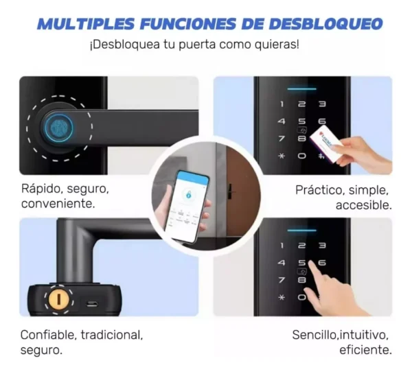 Chapa Inteligente Cerradura Wifi Tuya Smart, Google, Alexa