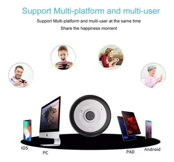 Cámara Ojo De Pez 9cm 360 App V380 Pro 1080p Wifi 128gb