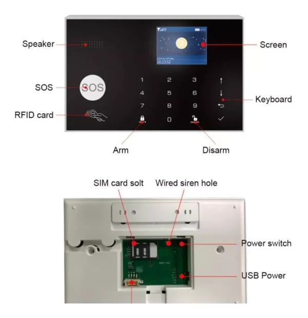 Alarma Tuya Smart Red 2g/3g G30